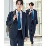 ブルー(093) | 【上下2点セット】洗えるピンヘッドストレッチセットアップ/ビジネスOK | tk.TAKEO KIKUCHI