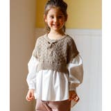 ベージュ(052) | 【100-140】ニットベストレイヤード風チュニック | THE SHOP TK