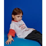 レッド(062) | 【110‐150】リンガー袖配色ロゴTシャツ | THE SHOP TK