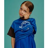 ブルー(092) | 【110‐150】リンガー袖配色ロゴTシャツ | THE SHOP TK