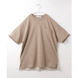 ベージュ(052) | 【150-160】ストライプドッキングTシャツ | THE SHOP TK