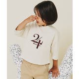グレージュ(050) | 【110-160】オーガビッツナンバー刺繍7分袖Tシャツ | THE SHOP TK