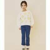 【100-130/裏起毛】フラワー&ラメロゴプルオーバー | THE SHOP TK | 詳細画像3