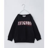 ブラック(019) | 【100-130/裏起毛】フラワー&ラメロゴプルオーバー | THE SHOP TK