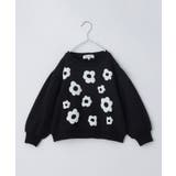 ブラック(119) | 【100-130/裏起毛】フラワー&ラメロゴプルオーバー | THE SHOP TK