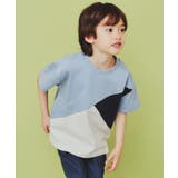 【110－160】斜め切替配色Tシャツ/洗濯機OK | THE SHOP TK | 詳細画像3 