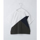 オフホワイト(503) | 【110－160】斜め切替配色Tシャツ/洗濯機OK | THE SHOP TK