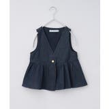 【120-150】ペプラムライトデニムジレ/洗濯機OK・ママとおそろい | THE SHOP TK | 詳細画像19