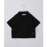 ブラック(019) | 【120-150】刺繍オープンカラーシャツSS | THE SHOP TK
