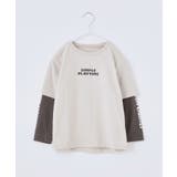ライトベージュ(051) | 【110-160】袖レイヤード長袖迷彩アップリケ | THE SHOP TK