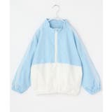 サックスブルー(590) | 【110-160】レース配色ナイロンブルゾン | THE SHOP TK