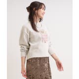 【S-LL】アニマルプリントが目を惹く 柔らかモールニット | Cutie Blonde | 詳細画像2