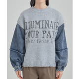 周りと差を付けられる お袖デニム切替 ブークレロゴニット | Cutie Blonde | 詳細画像9