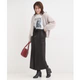 【洗濯機可】やわらかレザー調ナロースカート | Cutie Blonde | 詳細画像3