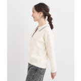 【S-LL】配色がポイントの2枚襟ポロニット | Cutie Blonde | 詳細画像2