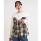 シャツレイヤード風で1枚でサマ見え ロンT | Cutie Blonde | 詳細画像5