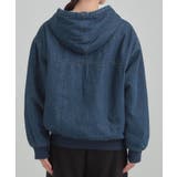 【ダブルZIP】大人カジュアルスタイルに デニム中綿フーディーブルゾン | Cutie Blonde | 詳細画像11