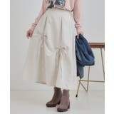 アイボリー(004) | リボンタック ピーチ起毛 フレアスカート | Cutie Blonde