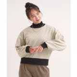 【前後2WAY】柄と配色で差がつく ふくれジャカードカーディガン | Cutie Blonde | 詳細画像3