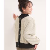 ブラック(419) | 【前後2WAY】柄と配色で差がつく ふくれジャカードカーディガン | Cutie Blonde