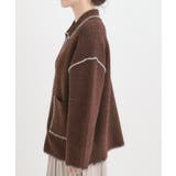 配色ステッチがポイント 襟付きジップニットカーディガン | Cutie Blonde | 詳細画像10