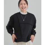 ブラック(019) | 1枚でコーデが決まる リメイク風スウェット | Cutie Blonde