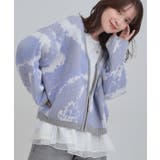 ブルー(492) | 【洗濯機可】選べる3柄 VネックZIPカーディガン | Cutie Blonde