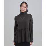 【洗濯機可/S-LL】品よく重ねる ペプラムリブトップス | Cutie Blonde | 詳細画像5 