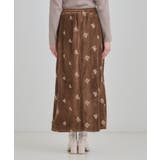 大人な小花柄が魅力の 刺繍ベロア調ナロースカート | Cutie Blonde | 詳細画像11 