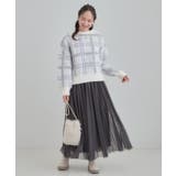 【S-LL】女性らしさ漂う ふわふわチェック柄ニット | Cutie Blonde | 詳細画像3 