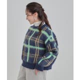 【S-LL】女性らしさ漂う ふわふわチェック柄ニット | Cutie Blonde | 詳細画像6 