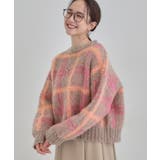 ピンク(273) | 【S-LL】女性らしさ漂う ふわふわチェック柄ニット | Cutie Blonde