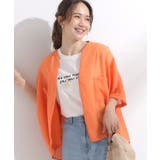 オレンジ(067) | 程よいシアー感 ポケットドルマン5分袖シャツ | Cutie Blonde