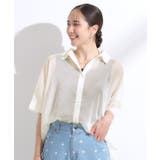 大人のシアー感 ラメが華やかな楊柳ポンチョシャツ | Cutie Blonde | 詳細画像1