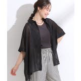 ブラック(019) | 大人のシアー感 ラメが華やかな楊柳ポンチョシャツ | Cutie Blonde