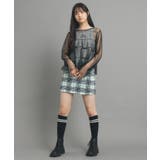 ブルー(291) | 【130cmあり/インナー付き】チェックミニスカート | PINK-latte