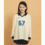 衿付きユニフォームロングTシャツ | PINK-latte | 詳細画像1