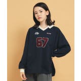 ネイビー(093) | 衿付きユニフォームロングTシャツ | PINK-latte