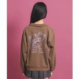 バッククマプリントのスキッパーパーカ | PINK-latte | 詳細画像3