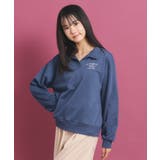 ブルー(093) | バッククマプリントのスキッパーパーカ | PINK-latte