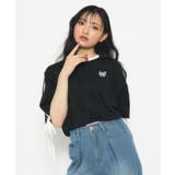 ブラック(019) | 【スクールコーデ】袖ラインリボンTシャツ | PINK-latte