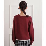 コード風ステッチニットプルオーバー | PINK-latte | 詳細画像3 