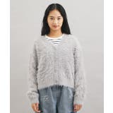 ウォッシャブルロゴシャギーニットカーディガン | PINK-latte | 詳細画像1