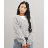 ウォッシャブルロゴシャギーニットカーディガン | PINK-latte | 詳細画像12