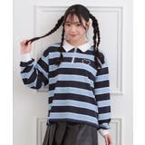 ネイビー(294) | 衿付きビッグラガーシャツ | PINK-latte