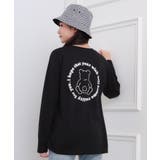 ブラック(019) | フロッキーくまちゃんロンT | PINK-latte