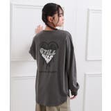 チャコールグレー(014) | メルトハートビッグチュニックロンT | PINK-latte