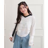 オフホワイト(003) | 衿付き箔ナンバーロンT | PINK-latte