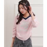 ライトピンク(070) | 衿付き箔ナンバーロンT | PINK-latte