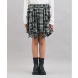 チェック変形ヘムスカート | PINK-latte | 詳細画像1